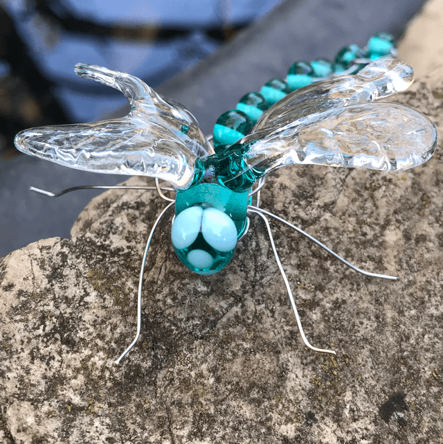 Lampwork üveg szitakötő